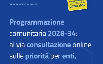 Programmazione comunitaria 2028-2034, la Regione avvia una consultazione online: il punto di vista di partenariato e territori sui fabbisogni per gli interventi in Sicilia